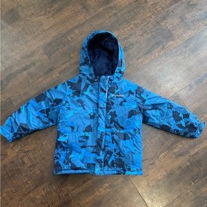Columbia Blue Camo Hooded ski/snow Jacket